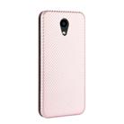 For Kyocera DIGNO BX Carbon Fiber Texture Horizontal Flip TPU + PC + PU Leather Case with Card Slot(Pink) - 3