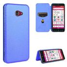 For Kyocera Katan Sumaho 2 (A001KC) Carbon Fiber Texture Horizontal Flip TPU + PC + PU Leather Case with Card Slot(Blue) - 1