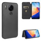 For Blackview A80 Carbon Fiber Texture Horizontal Flip TPU + PC + PU Leather Case with Card Slot(Black) - 1