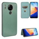 For Blackview A80 Carbon Fiber Texture Horizontal Flip TPU + PC + PU Leather Case with Card Slot(Green) - 1