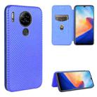 For Blackview A80 Carbon Fiber Texture Horizontal Flip TPU + PC + PU Leather Case with Card Slot(Blue) - 1