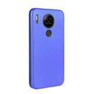 For Blackview A80 Carbon Fiber Texture Horizontal Flip TPU + PC + PU Leather Case with Card Slot(Blue) - 3