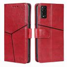 For TCL 50 5G Geometric Stitching Leather Phone Case(Red) - 1