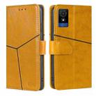 For TCL 501 4G Geometric Stitching Leather Phone Case(Yellow) - 1