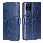 For TCL 501 4G Geometric Stitching Leather Phone Case(Blue) - 1