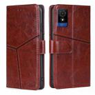 For TCL 501 4G Geometric Stitching Leather Phone Case(Dark Brown) - 1