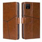 For TCL 502 Geometric Stitching Leather Phone Case(Light Brown) - 1