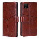 For TCL 502 Geometric Stitching Leather Phone Case(Dark Brown) - 1