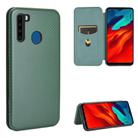 For Blackview A80 Pro Carbon Fiber Texture Horizontal Flip TPU + PC + PU Leather Case with Card Slot(Green) - 1