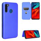 For Blackview A80 Pro Carbon Fiber Texture Horizontal Flip TPU + PC + PU Leather Case with Card Slot(Blue) - 1