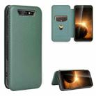 For Blackview BV5500 / BV5500 Pro / BV5500 Plus Carbon Fiber Texture Horizontal Flip TPU + PC + PU Leather Case with Card Slot(Green) - 1