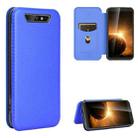 For Blackview BV5500 / BV5500 Pro / BV5500 Plus Carbon Fiber Texture Horizontal Flip TPU + PC + PU Leather Case with Card Slot(Blue) - 1