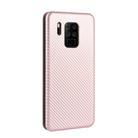 For Oukitel C18 Pro Carbon Fiber Texture Horizontal Flip TPU + PC + PU Leather Case with Card Slot(Pink) - 3