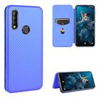 For Oukitel C17 / C17 Pro Carbon Fiber Texture Horizontal Flip TPU + PC + PU Leather Case with Card Slot(Blue) - 1