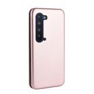 For Sharp Aquos R5G Carbon Fiber Texture Horizontal Flip TPU + PC + PU Leather Case with Card Slot(Pink) - 3