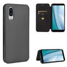 For Sharp Aquos Sense3 Plus SH-RM11 Carbon Fiber Texture Horizontal Flip TPU + PC + PU Leather Case with Card Slot(Black) - 1