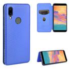 For UMIDIGI A3S Carbon Fiber Texture Horizontal Flip TPU + PC + PU Leather Case with Card Slot(Blue) - 1