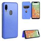 For UMIDIGI A3X Carbon Fiber Texture Horizontal Flip TPU + PC + PU Leather Case with Card Slot(Blue) - 1