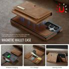 For Samsung Galaxy S24 Ultra 5G DG.MING M6 Series RFID Tri-fold Card Bag Removable Leather Phone Case(Brown) - 3