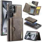 For Samsung Galaxy S24 Ultra 5G DG.MING M6 Series RFID Tri-fold Card Bag Removable Leather Phone Case(Coffee) - 1