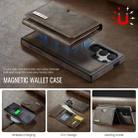 For Samsung Galaxy S24 Ultra 5G DG.MING M6 Series RFID Tri-fold Card Bag Removable Leather Phone Case(Coffee) - 3