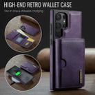 For Samsung Galaxy S24 Ultra 5G DG.MING M6 Series RFID Tri-fold Card Bag Removable Leather Phone Case(Purple) - 2