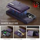 For Samsung Galaxy S24 Ultra 5G DG.MING M6 Series RFID Tri-fold Card Bag Removable Leather Phone Case(Purple) - 3