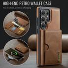 For Samsung Galaxy S25 Ultra 5G DG.MING M6 Series RFID Tri-fold Card Bag Removable Leather Phone Case(Brown) - 2