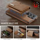 For Samsung Galaxy S25 Ultra 5G DG.MING M6 Series RFID Tri-fold Card Bag Removable Leather Phone Case(Brown) - 3