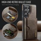 For Samsung Galaxy S25 Ultra 5G DG.MING M6 Series RFID Tri-fold Card Bag Removable Leather Phone Case(Coffee) - 2