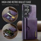 For Samsung Galaxy S25 Ultra 5G DG.MING M6 Series RFID Tri-fold Card Bag Removable Leather Phone Case(Purple) - 2