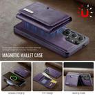 For Samsung Galaxy S25 Ultra 5G DG.MING M6 Series RFID Tri-fold Card Bag Removable Leather Phone Case(Purple) - 3