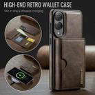 For Samsung Galaxy S25 Edge 5G DG.MING M6 Series RFID Tri-fold Card Bag Removable Leather Phone Case(Coffee) - 2