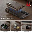 For Samsung Galaxy S25 Edge 5G DG.MING M6 Series RFID Tri-fold Card Bag Removable Leather Phone Case(Coffee) - 3