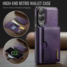 For Samsung Galaxy S25 Edge 5G DG.MING M6 Series RFID Tri-fold Card Bag Removable Leather Phone Case(Purple) - 2