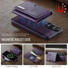 For Samsung Galaxy S25 Edge 5G DG.MING M6 Series RFID Tri-fold Card Bag Removable Leather Phone Case(Purple) - 3