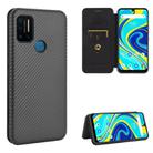 For UMIDIGI A7 Pro Carbon Fiber Texture Horizontal Flip TPU + PC + PU Leather Case with Card Slot(Black) - 1