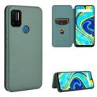 For UMIDIGI A7 Pro Carbon Fiber Texture Horizontal Flip TPU + PC + PU Leather Case with Card Slot(Green) - 1