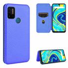 For UMIDIGI A7 Pro Carbon Fiber Texture Horizontal Flip TPU + PC + PU Leather Case with Card Slot(Blue) - 1