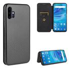 For UMIDIGI F2 Carbon Fiber Texture Horizontal Flip TPU + PC + PU Leather Case with Card Slot(Black) - 1