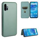 For UMIDIGI F2 Carbon Fiber Texture Horizontal Flip TPU + PC + PU Leather Case with Card Slot(Green) - 1