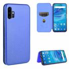 For UMIDIGI F2 Carbon Fiber Texture Horizontal Flip TPU + PC + PU Leather Case with Card Slot(Blue) - 1