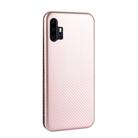 For UMIDIGI F2 Carbon Fiber Texture Horizontal Flip TPU + PC + PU Leather Case with Card Slot(Pink) - 3