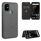 For UMIDIGI Power 3 Carbon Fiber Texture Horizontal Flip TPU + PC + PU Leather Case with Card Slot(Black) - 1