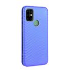 For UMIDIGI Power 3 Carbon Fiber Texture Horizontal Flip TPU + PC + PU Leather Case with Card Slot(Blue) - 3