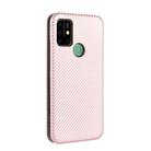 For UMIDIGI Power 3 Carbon Fiber Texture Horizontal Flip TPU + PC + PU Leather Case with Card Slot(Pink) - 3