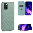 For UMIDIGI S5 Pro Carbon Fiber Texture Horizontal Flip TPU + PC + PU Leather Case with Card Slot(Green) - 1