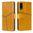 For Fujitsu Arrows We2 Geometric Stitching Leather Phone Case(Yellow) - 1