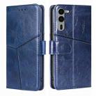 For Fujitsu Arrows We2 Plus Geometric Stitching Leather Phone Case(Blue) - 1