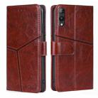 For Rakuten Hand 5G Geometric Stitching Leather Phone Case(Dark Brown) - 1